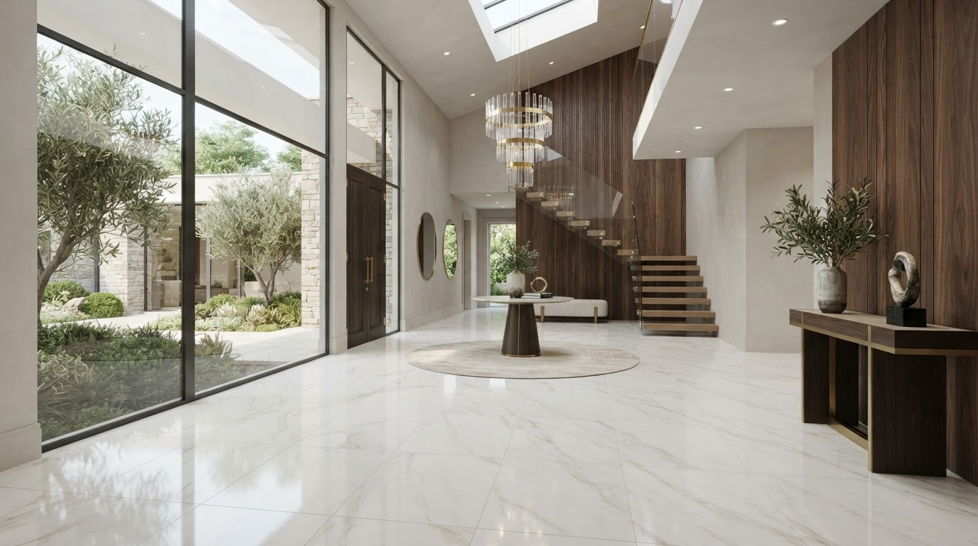 Large-Format Porcelain Foyer