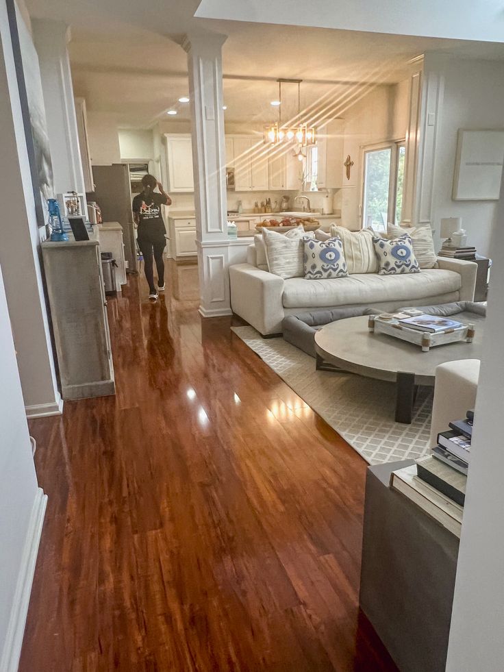 Room showcase - open concept living area cleaned by Mary