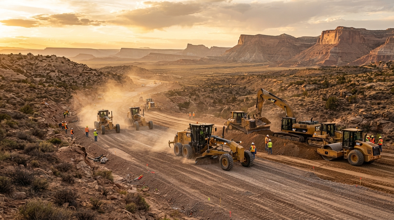 Grit Excavation heavy machinery operating across Utah terrain