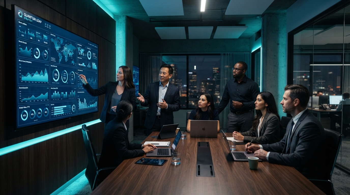 Technology leadership team in strategic discussion