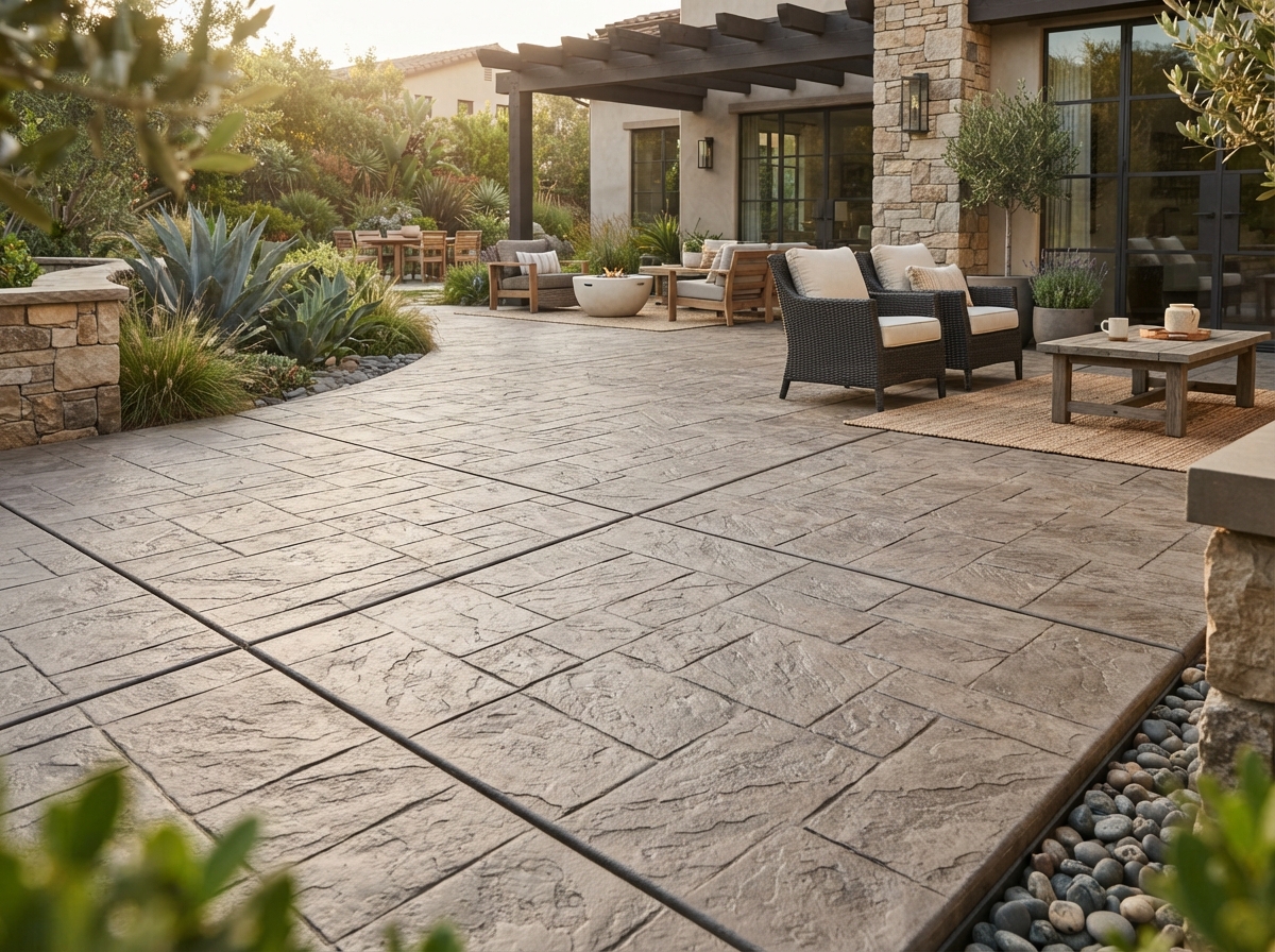 Decorative concrete surface with elegant texture