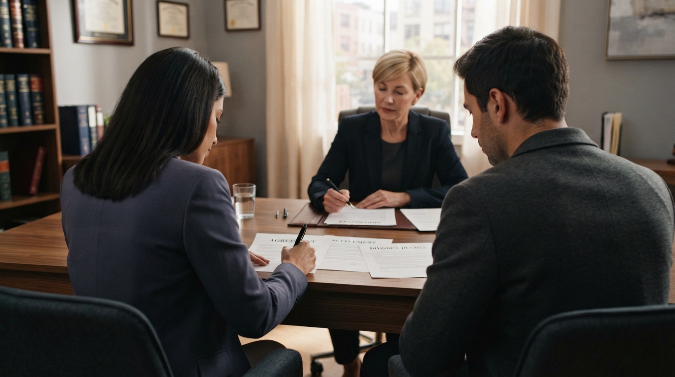 Divorce paperwork and a gavel representing grounds for divorce in New York