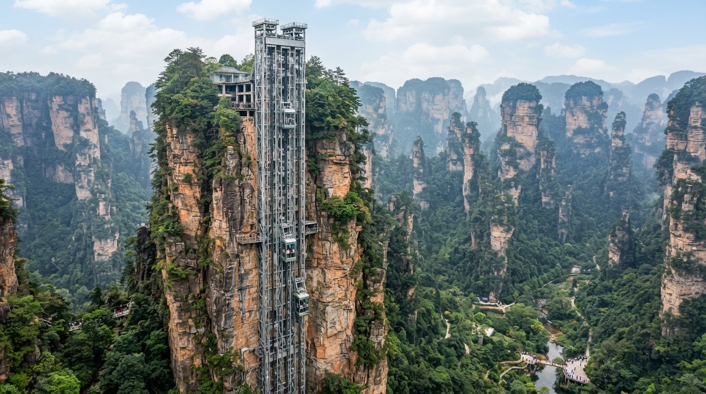 El Ascensor Bailong añade otra experiencia sorprendente a un paisaje que ya parecía imposible.