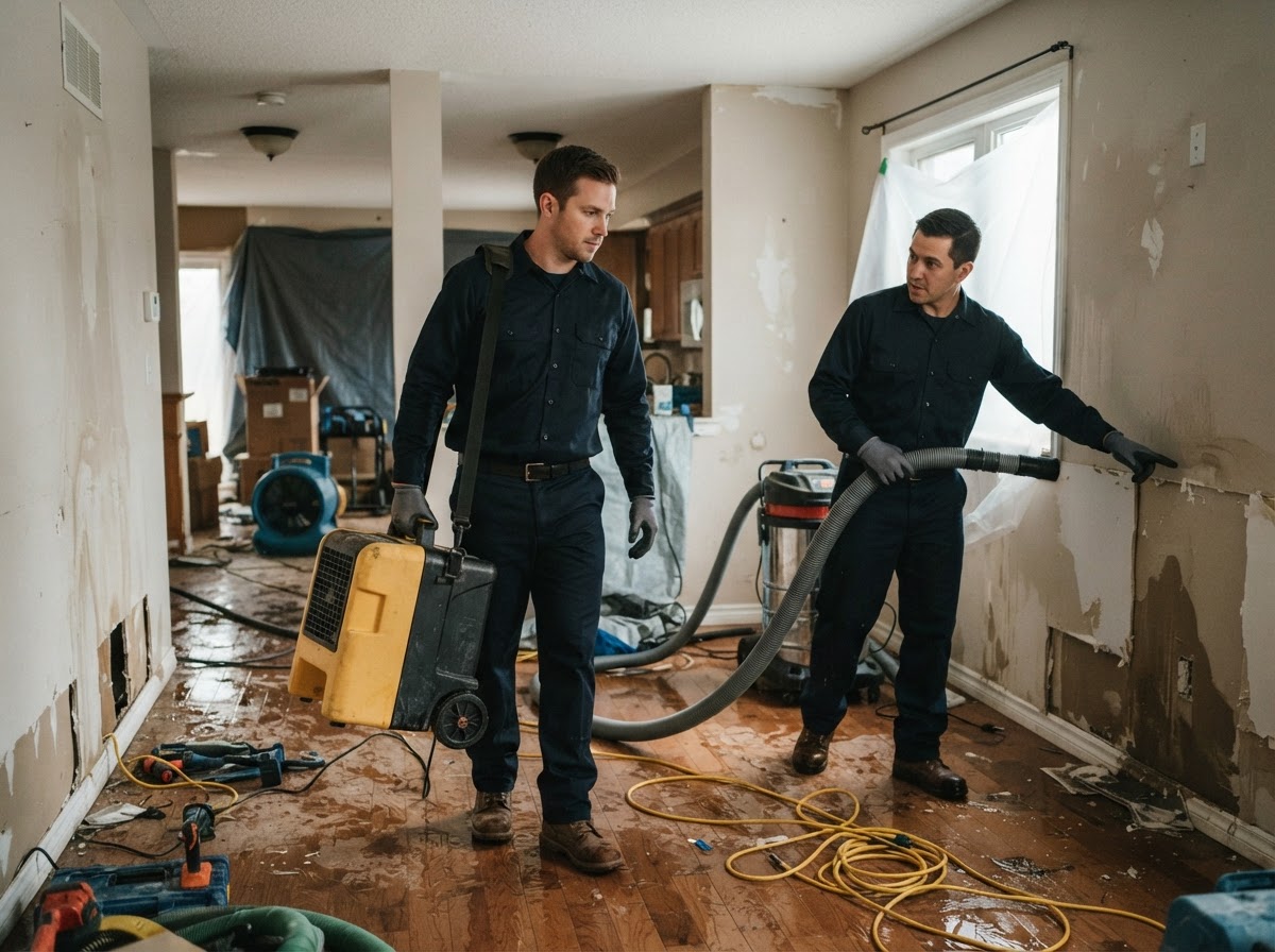 Restoration Technicians on Job Site
