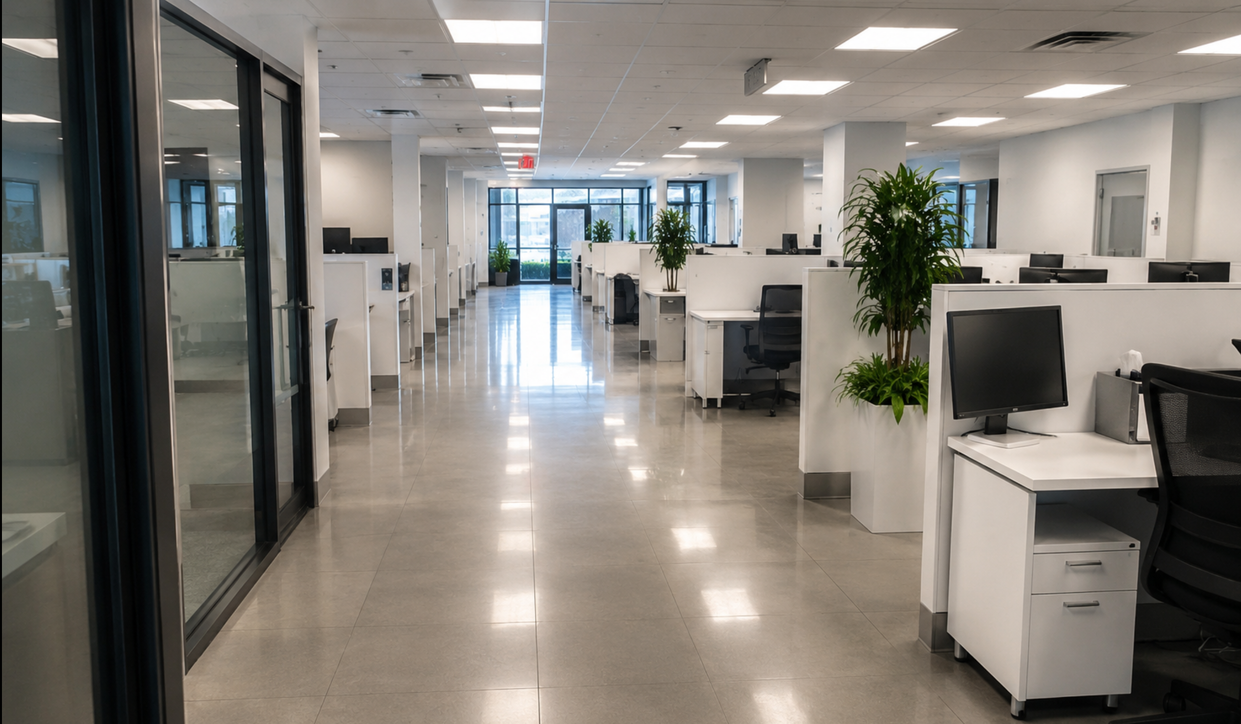 Bureau ouvert — entretien ménager régulier