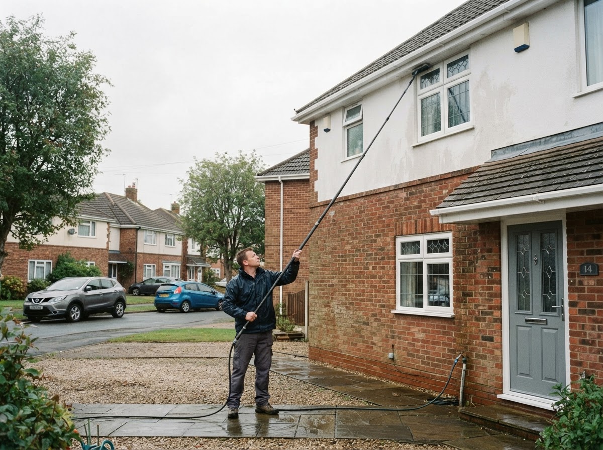 External building cleaning at height by BD Property Services