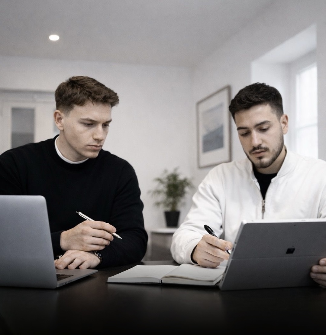 Die Gründer von CortivoWeb bei der Arbeit an einem neuen Kundenprojekt