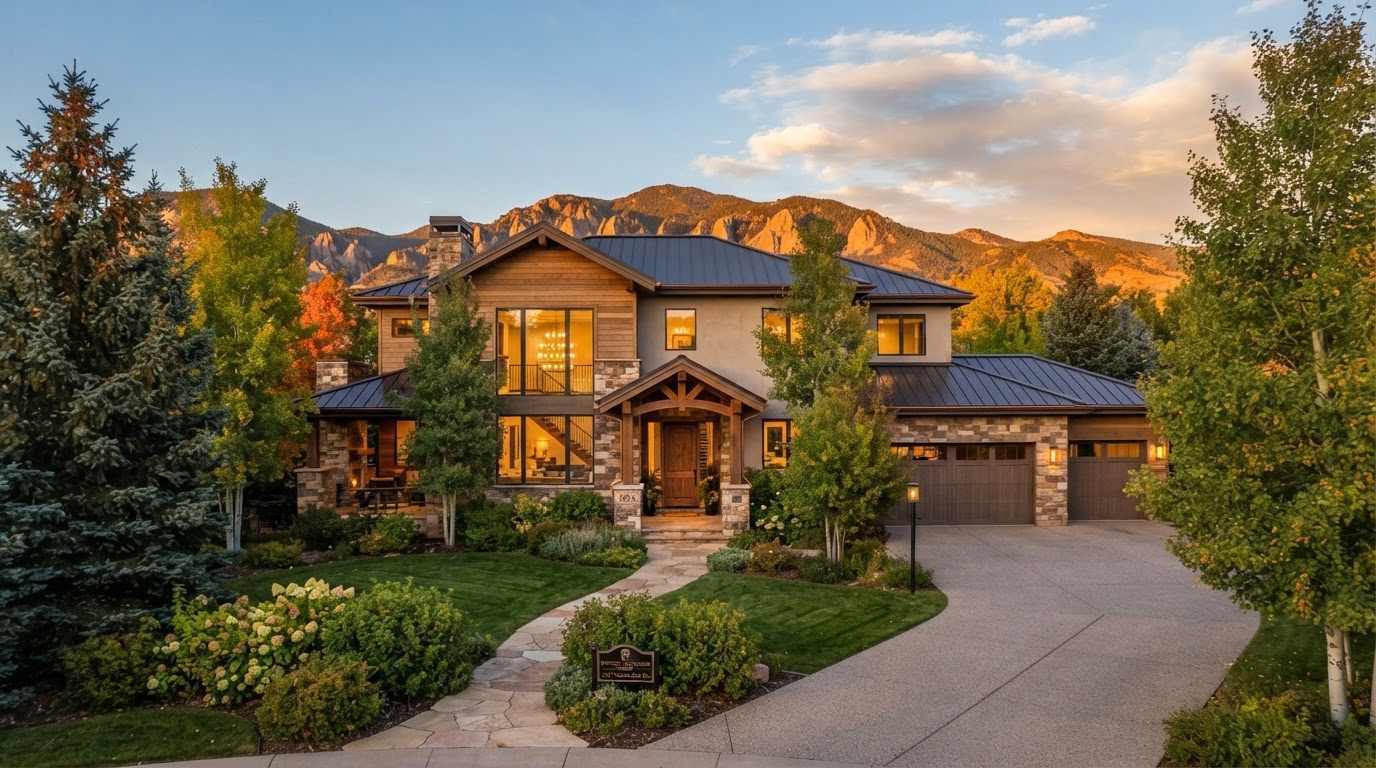 A premium Littleton Colorado home at golden hour, illustrating how a low assumable mortgage rate adds value
