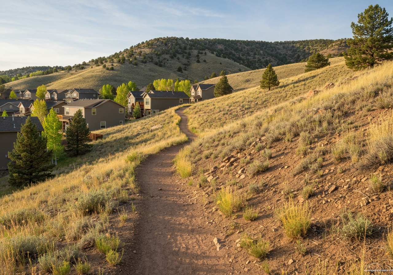 Hiking trail behind a neighborhood