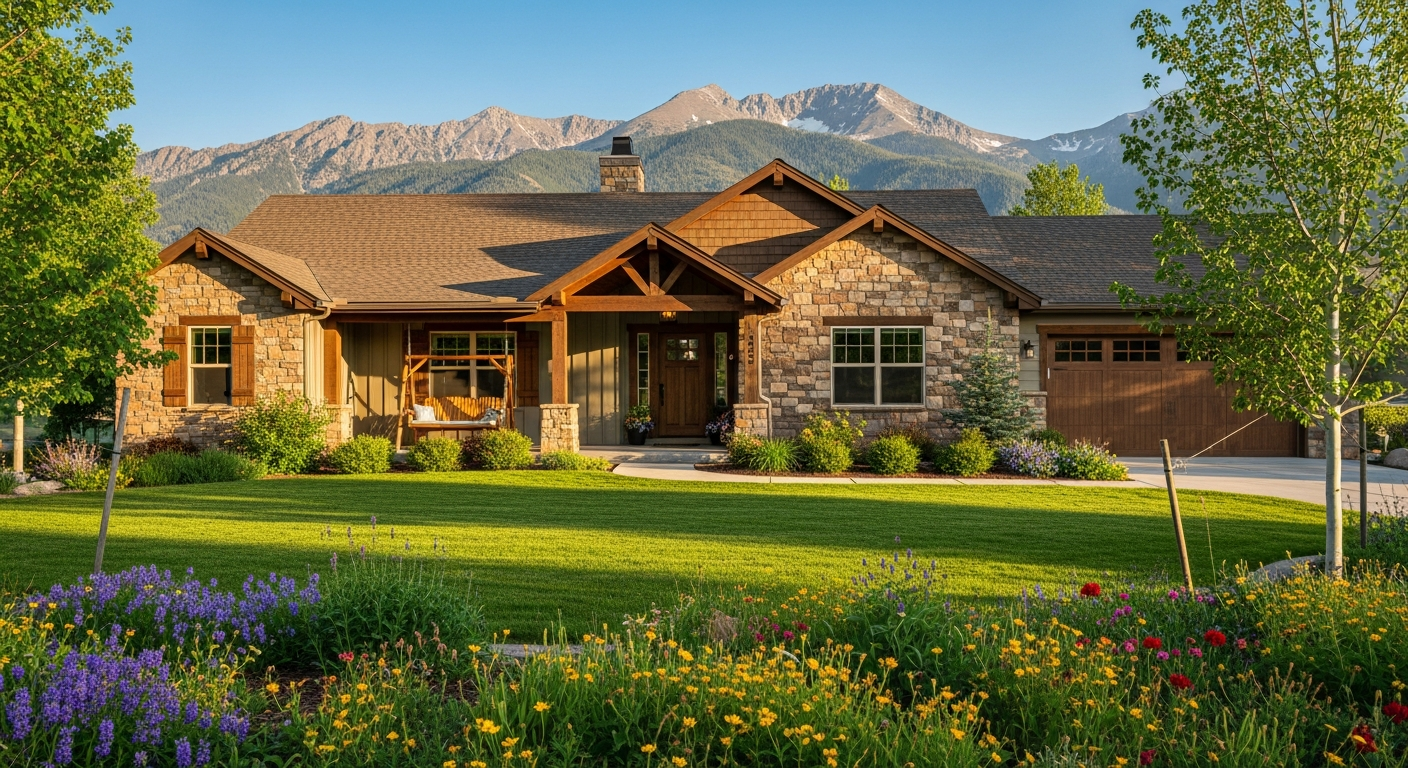 Single story ranch home in Colorado