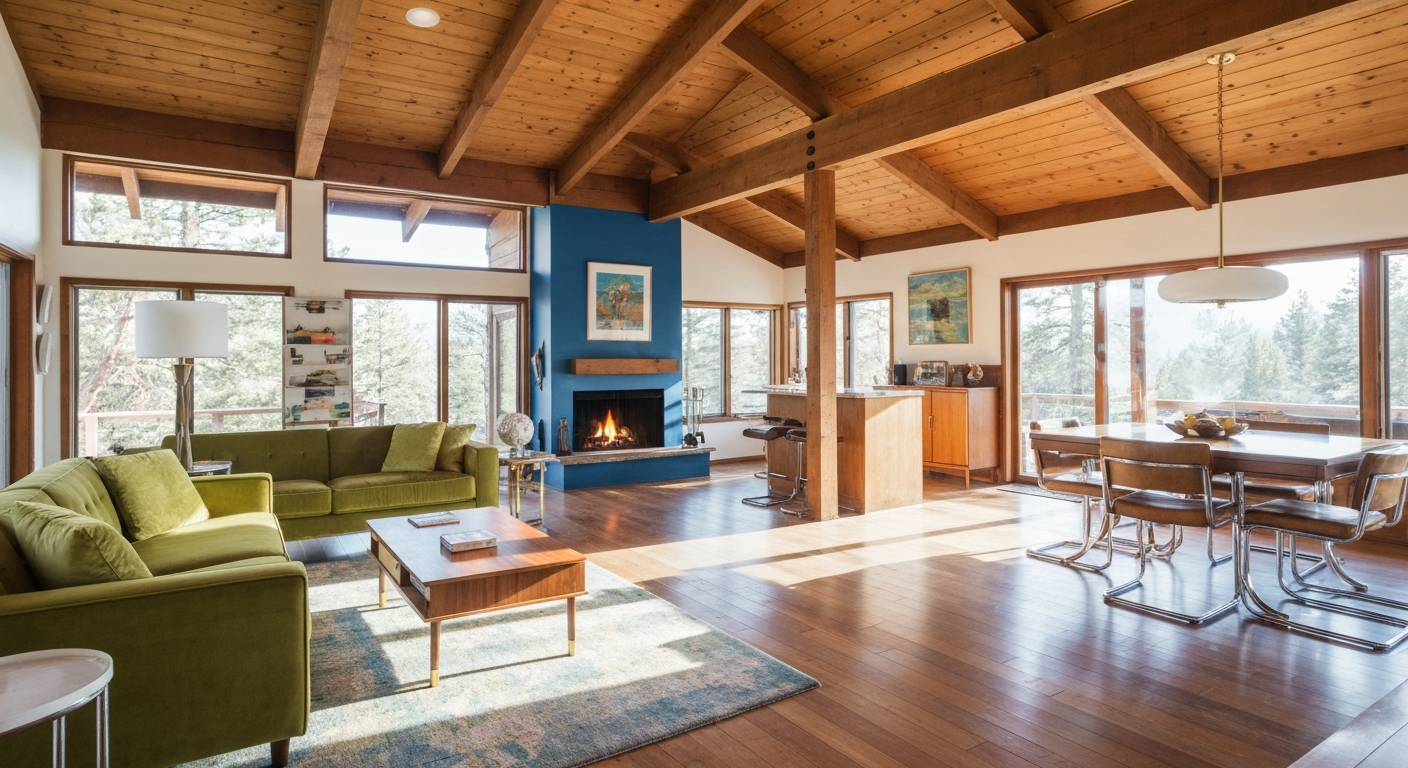 Interior of a mid-century modern home in Littleton