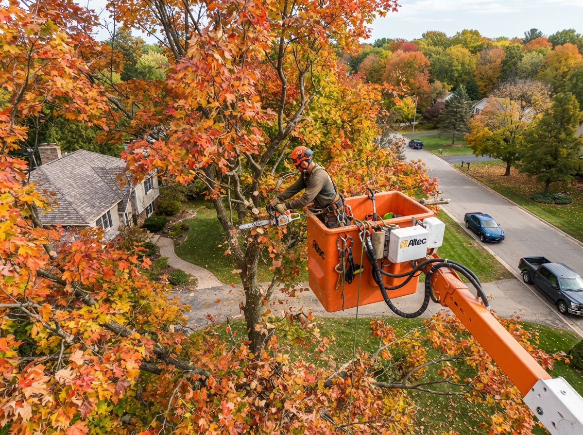 Aerial tree pruning Cedar Park