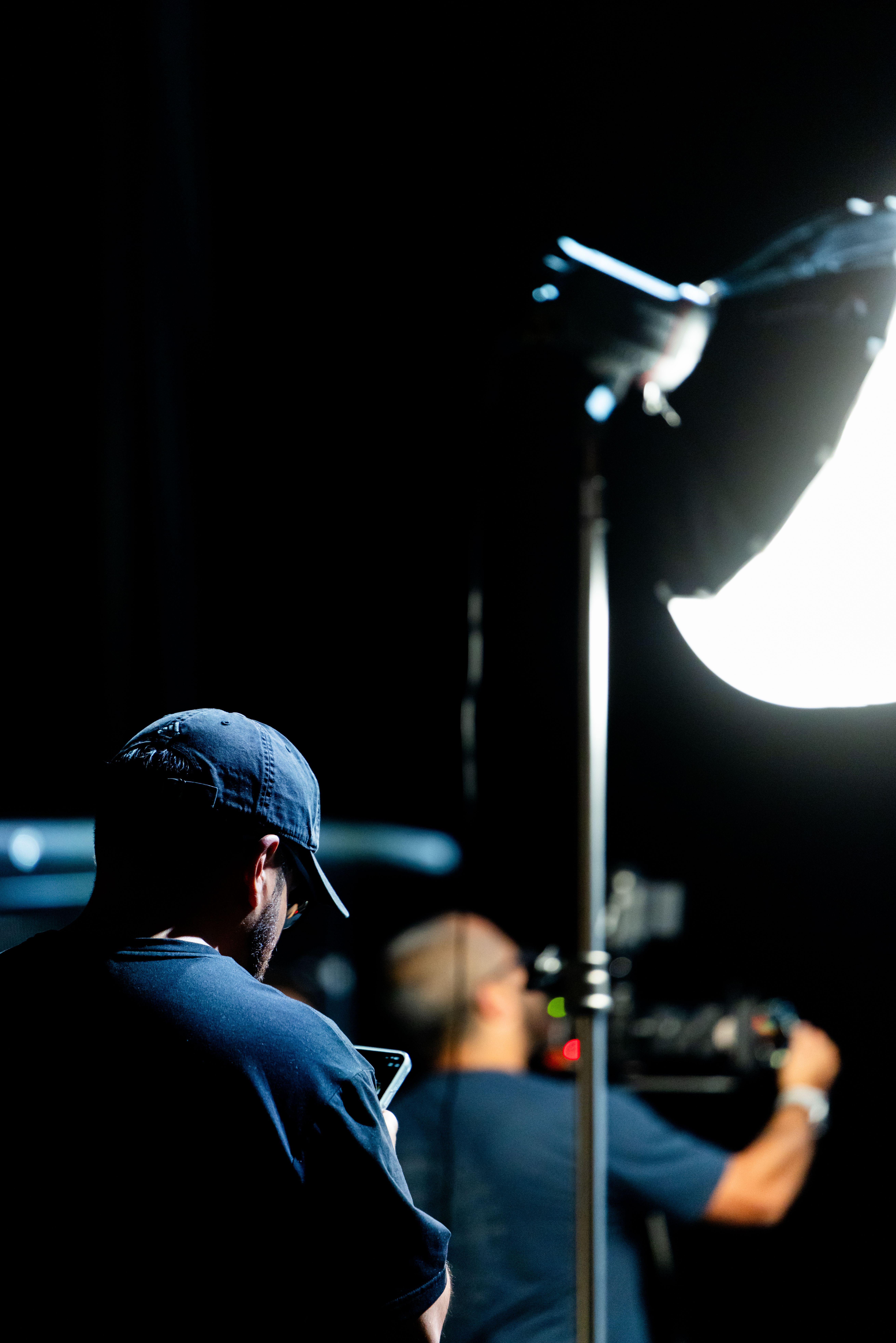 Commercial video production of a construction team reviewing plans on site
