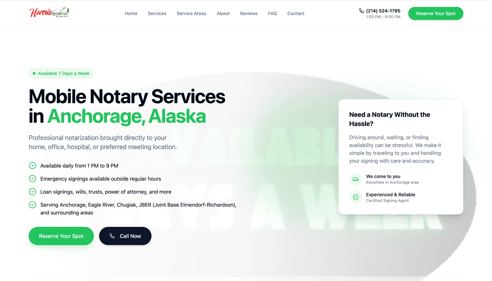 Harris Notary LLC — Website Lite