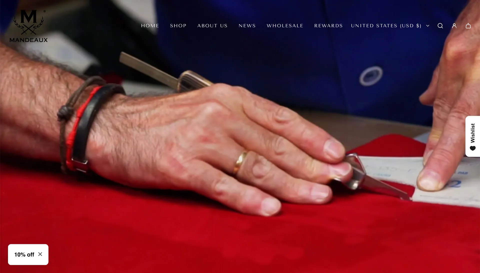 Mandeaux luxury brand website