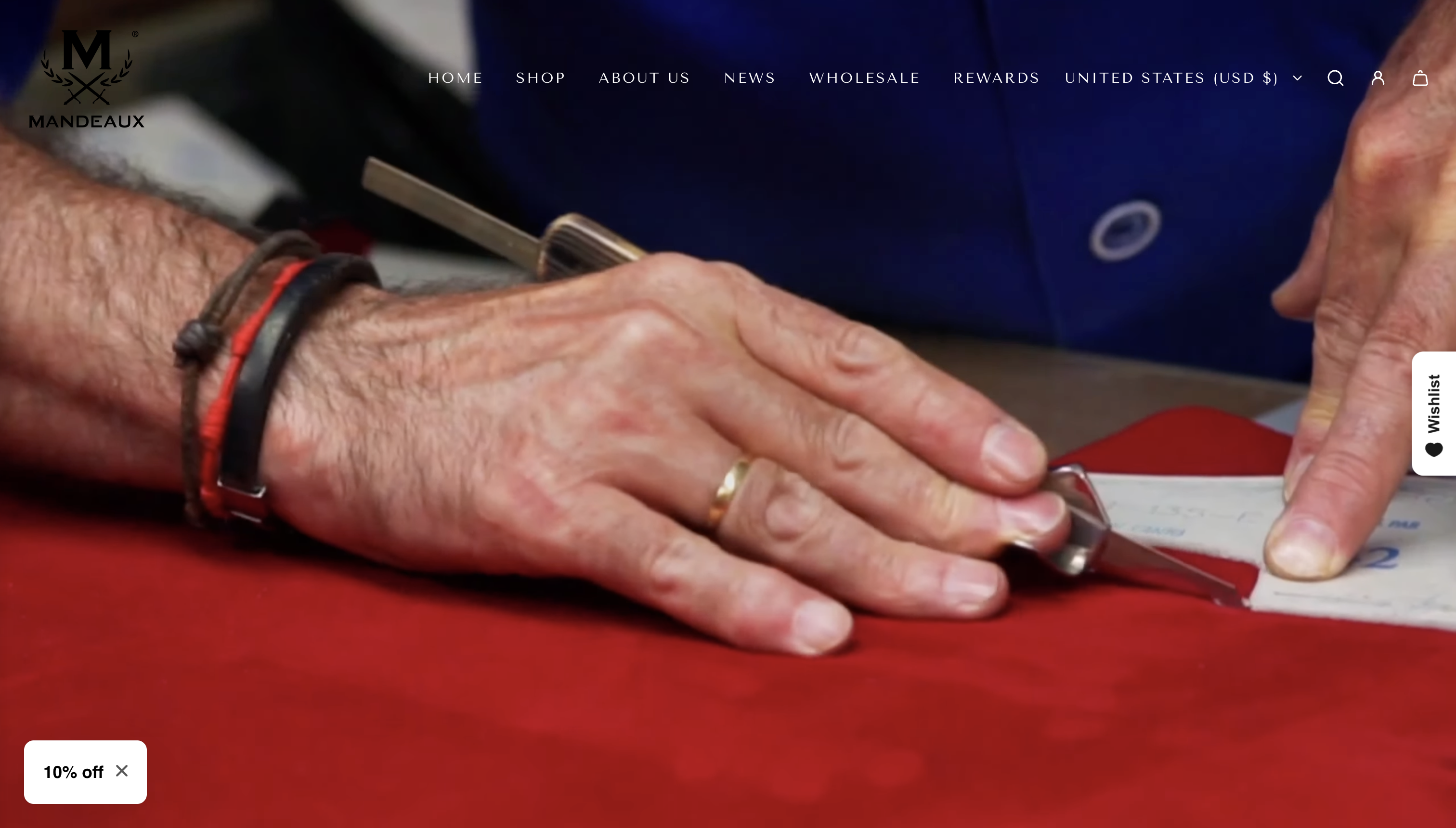 Mandeaux luxury brand website