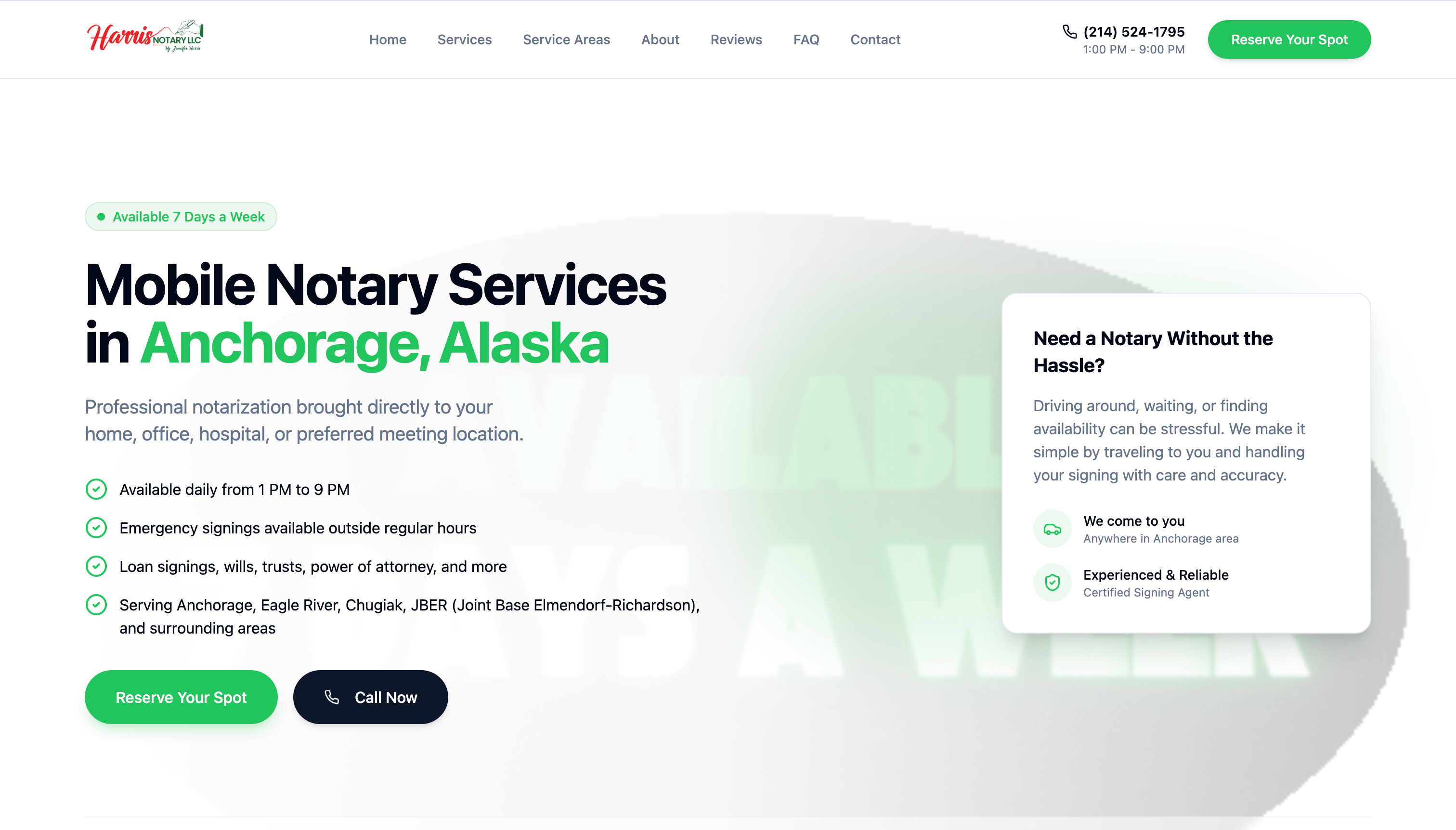 Harris Notary LLC — Website Lite
