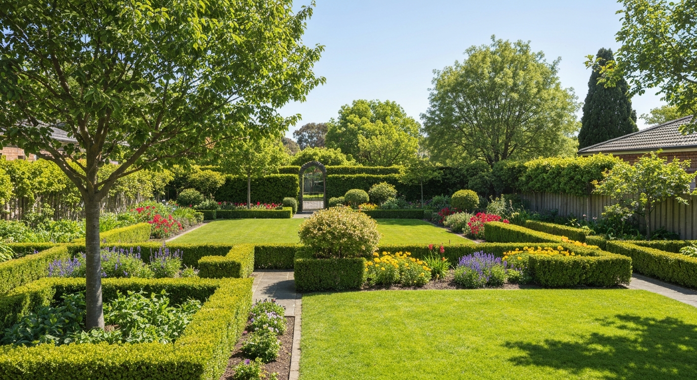 A beautiful, well-maintained residential garden in Melbourne
