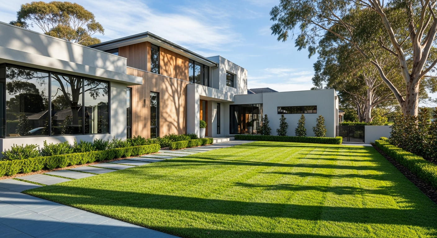 Beautifully manicured lawn in Melbourne's Northern Suburbs