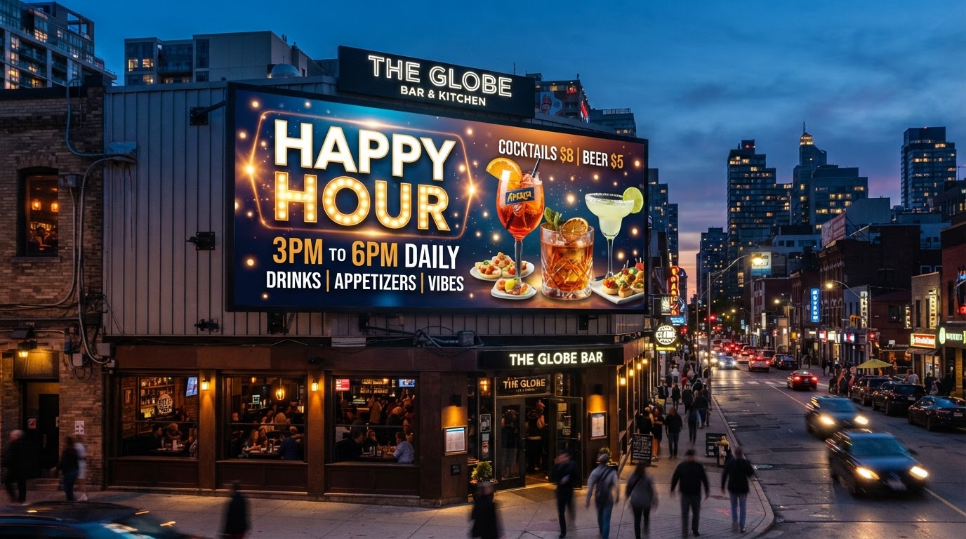 Happy Hour Digital Signage Outdoor Display