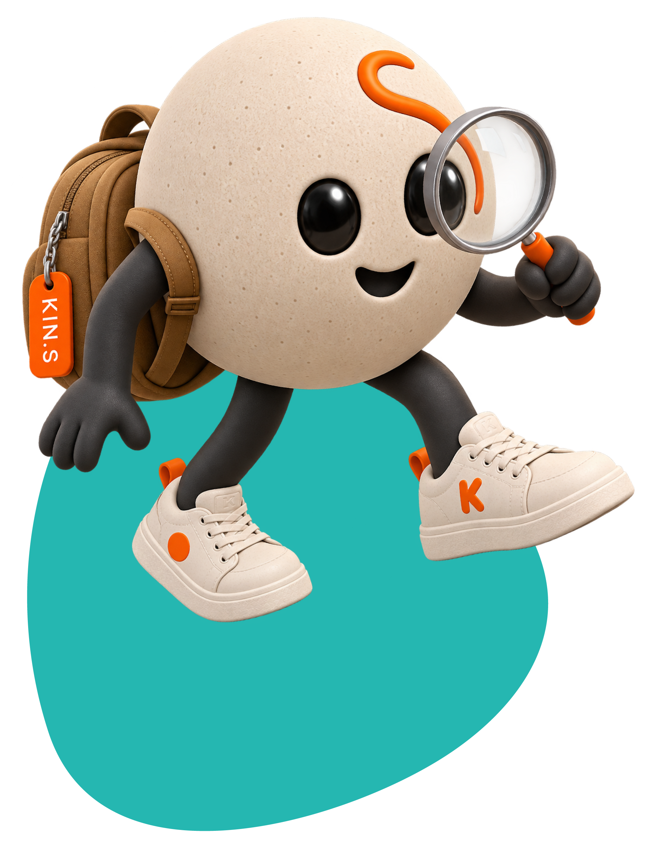 KIN.S Mascot Kinny con lente d'ingrandimento