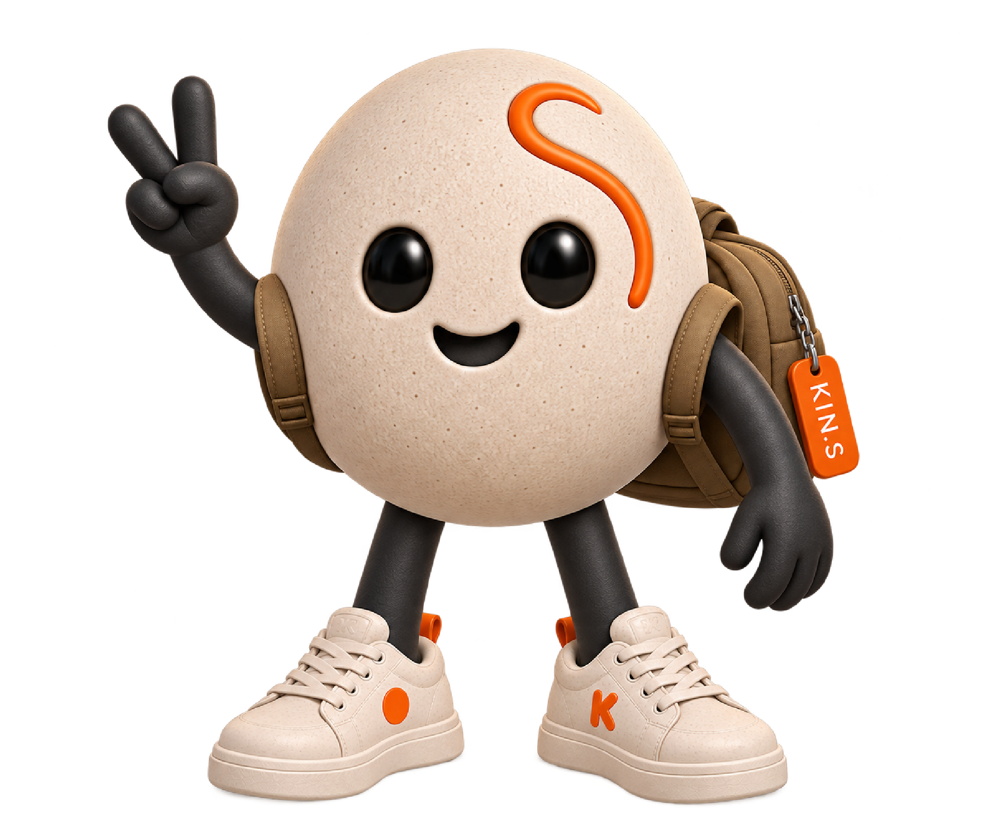 Kin mascot of KIN.S Living Campus with the Start Your Story text