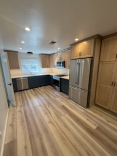 Finished modern oak kitchen remodel crafted by Handyman Carlos Service LLC