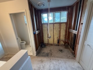 Bathroom framing and structural plumbing renovation