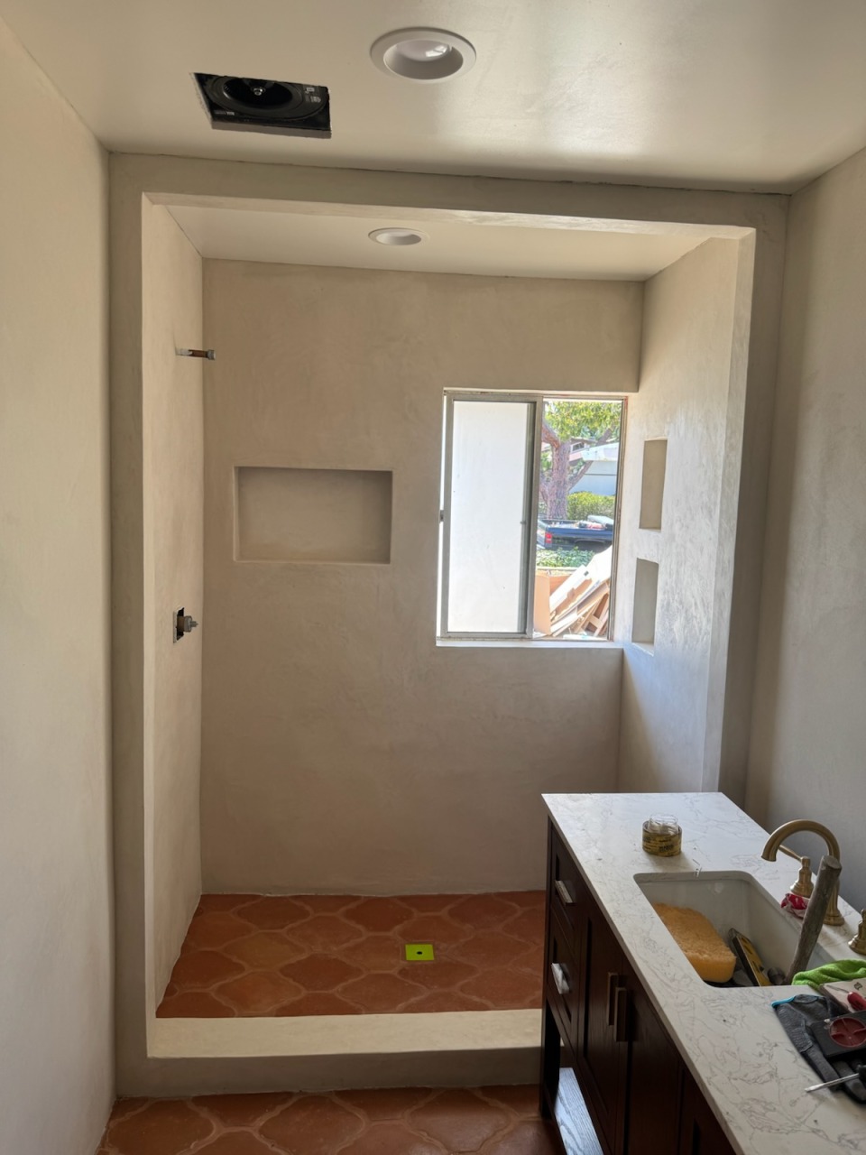 Custom Plaster Shower Niche
