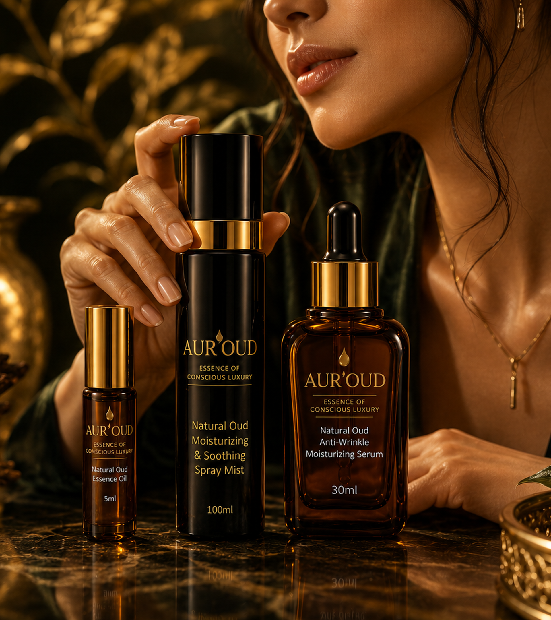 AUR'OUD™ Natural Oud skincare and aromatic wellness ritual collection