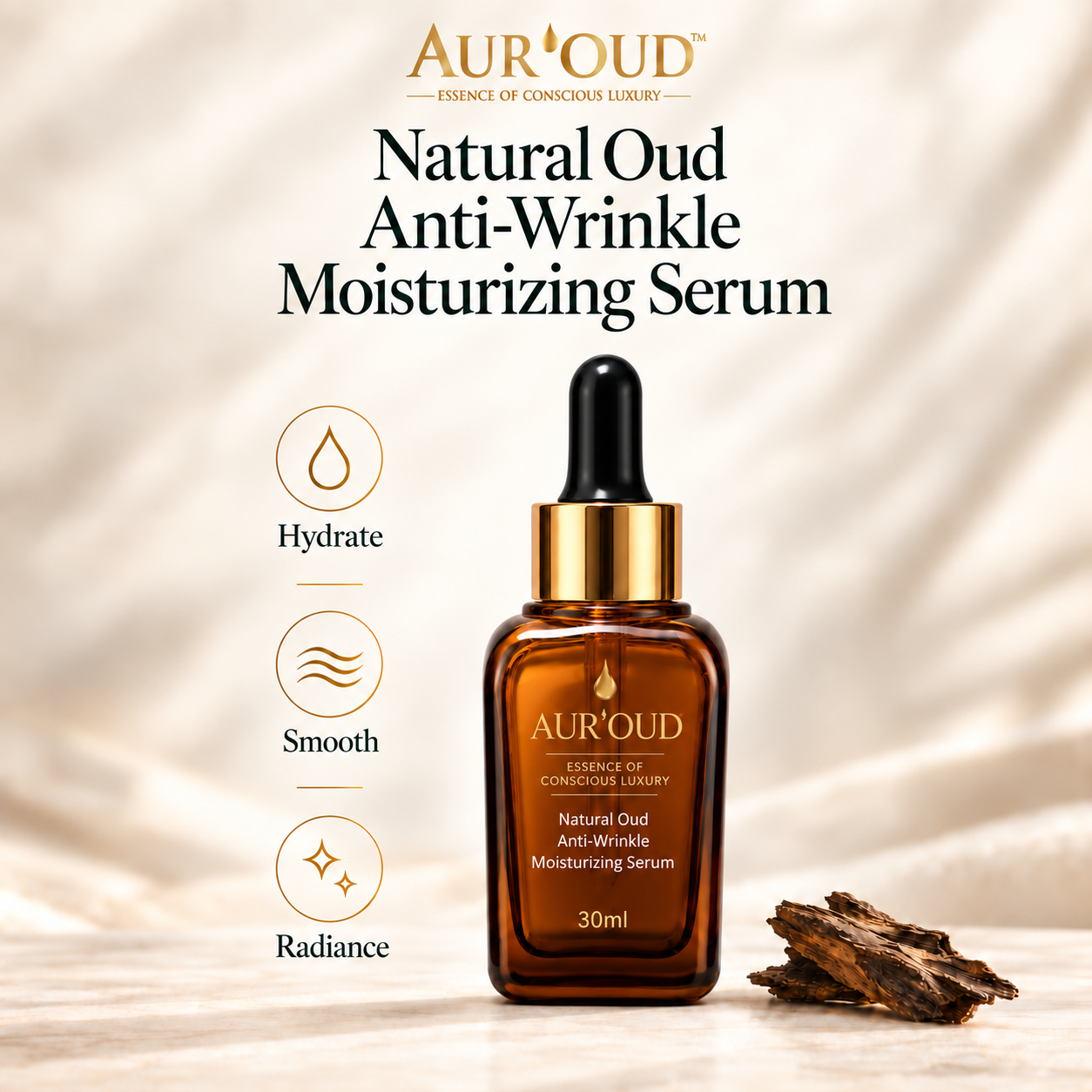 AUR'OUD™ Natural Oud Anti-Wrinkle Moisturizing Serum