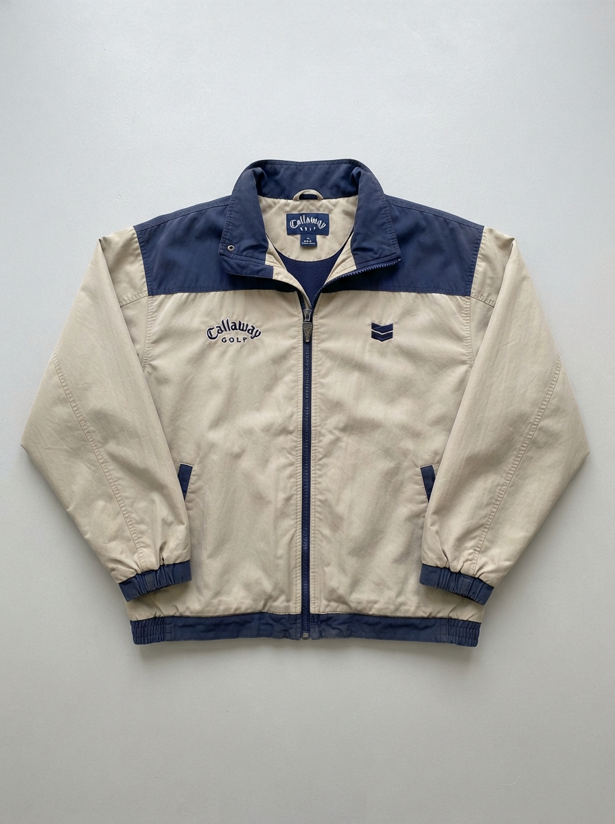 Beige & Blue Callaway Golf Sport Outerwear Jacket