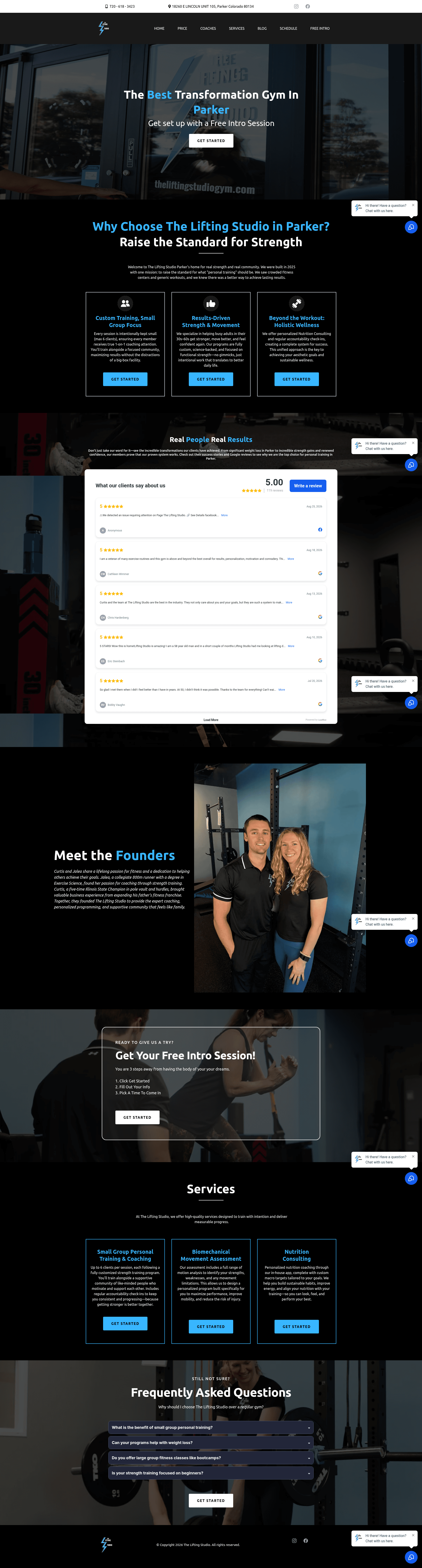 The Lifting Studio website preview