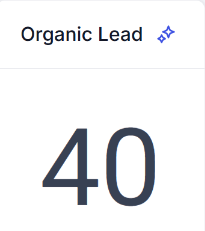 Dashboard showing 40 organic leads for a yoga studio
