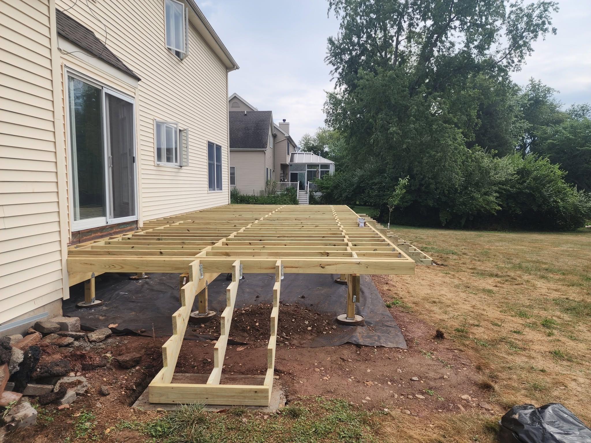 Deck framing and carpentry build in Monroe Township, NJ