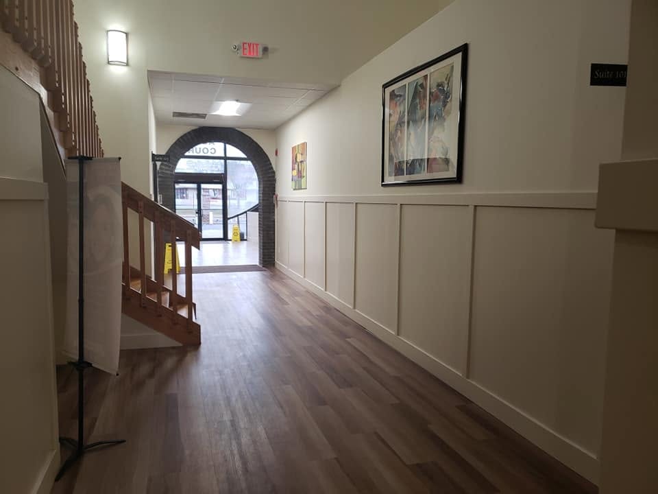 Sunroom interior and window trim painting in Princeton, NJ