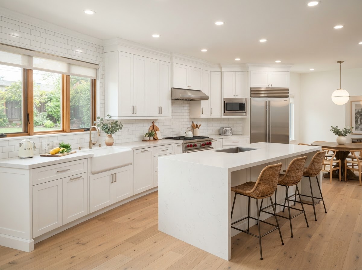 Remodeled kitchen by Ridgeline Construction