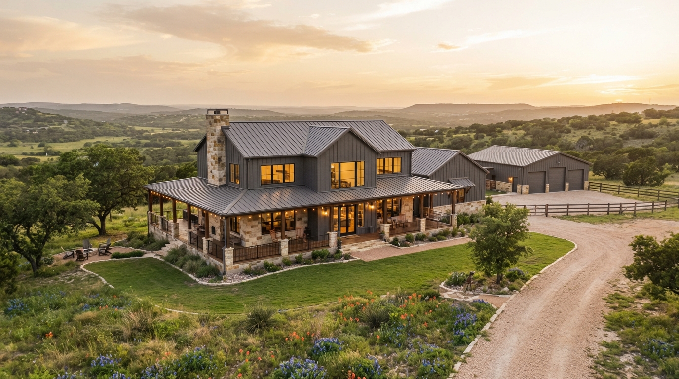 Barndominium home built by Ridgeline Construction