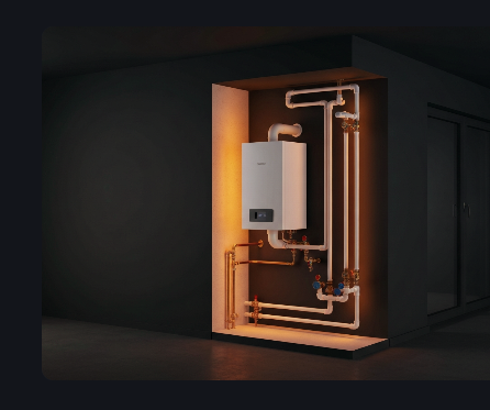 Boiler installation with copper pipework