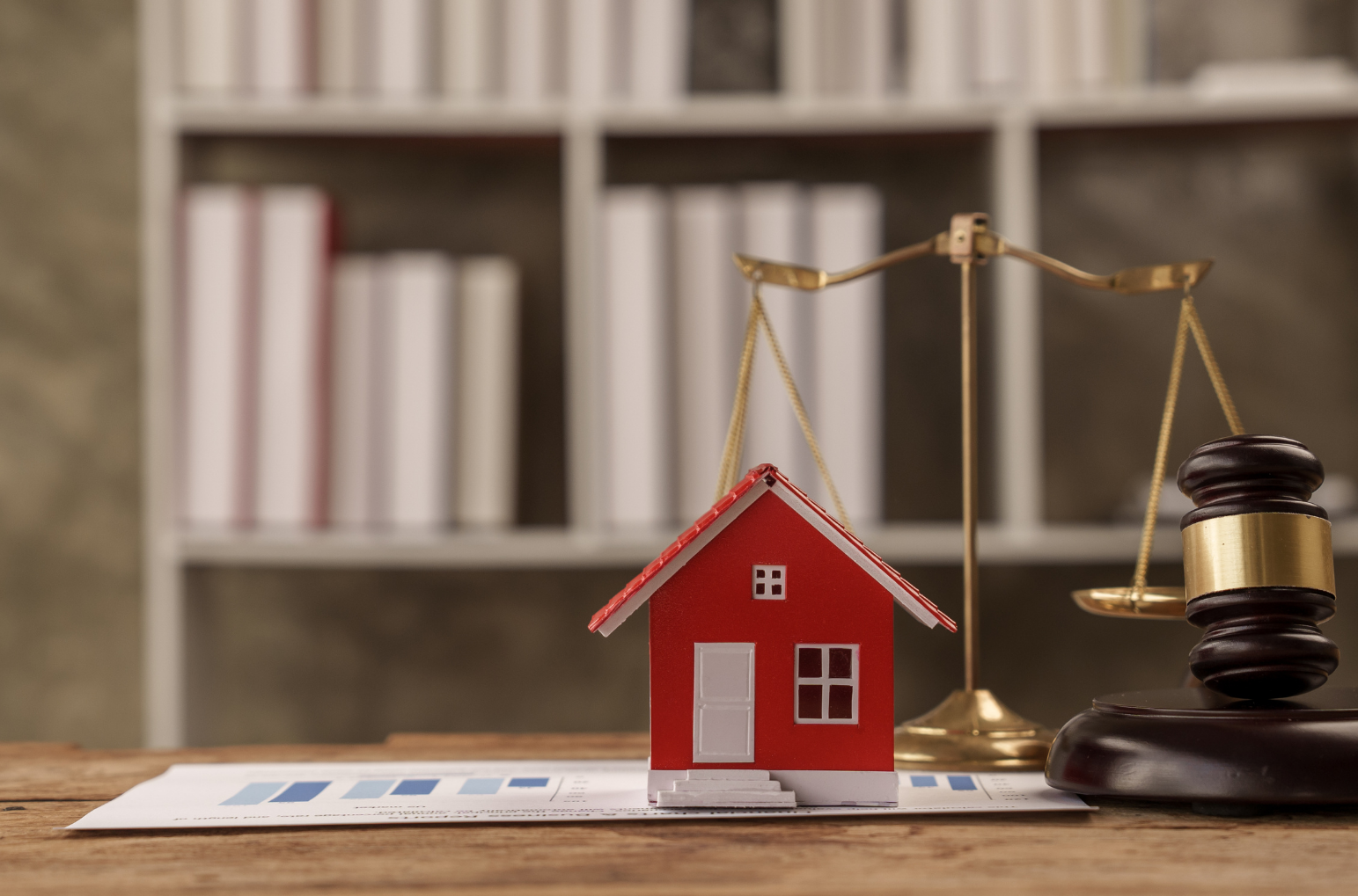 Oklahoma probate law legal scale and real estate house model