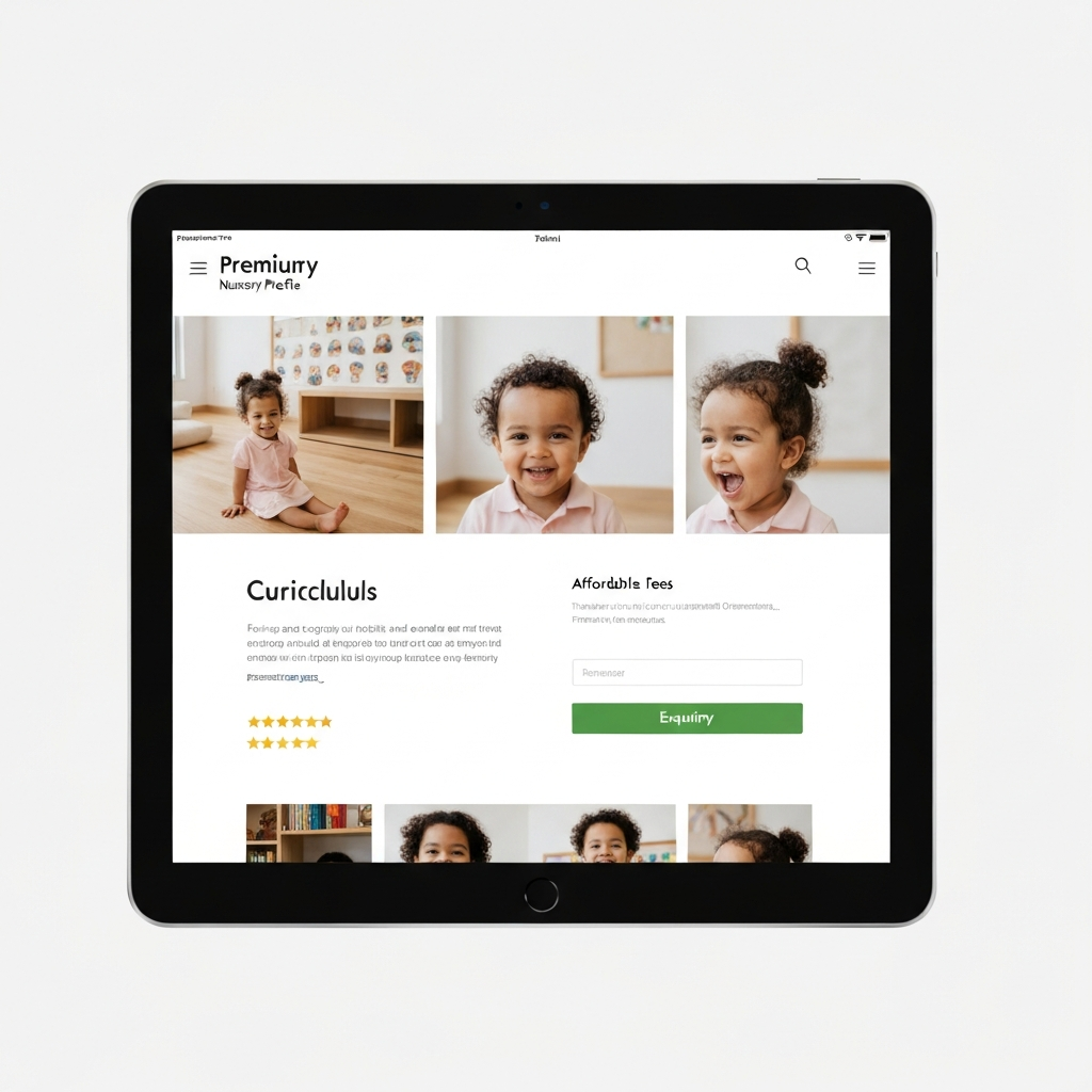 Nursery profile page with photos and details
