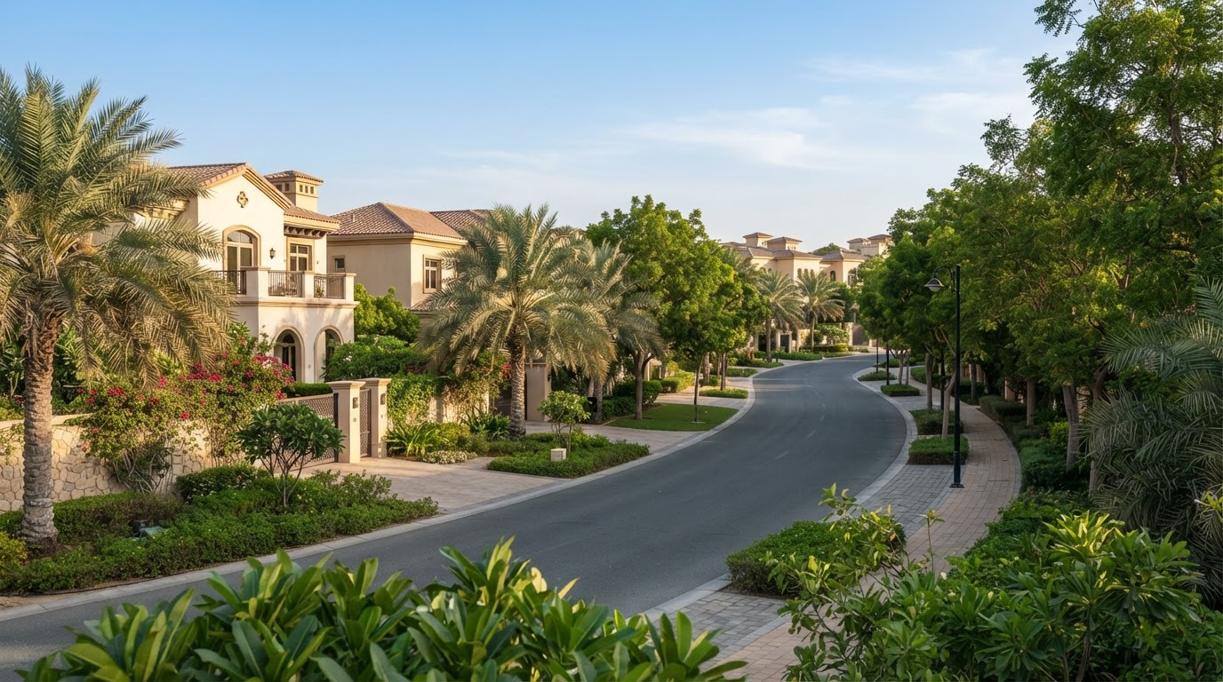 Arabian Ranches residential community in Dubai with landscaped greenery and family-friendly surroundings