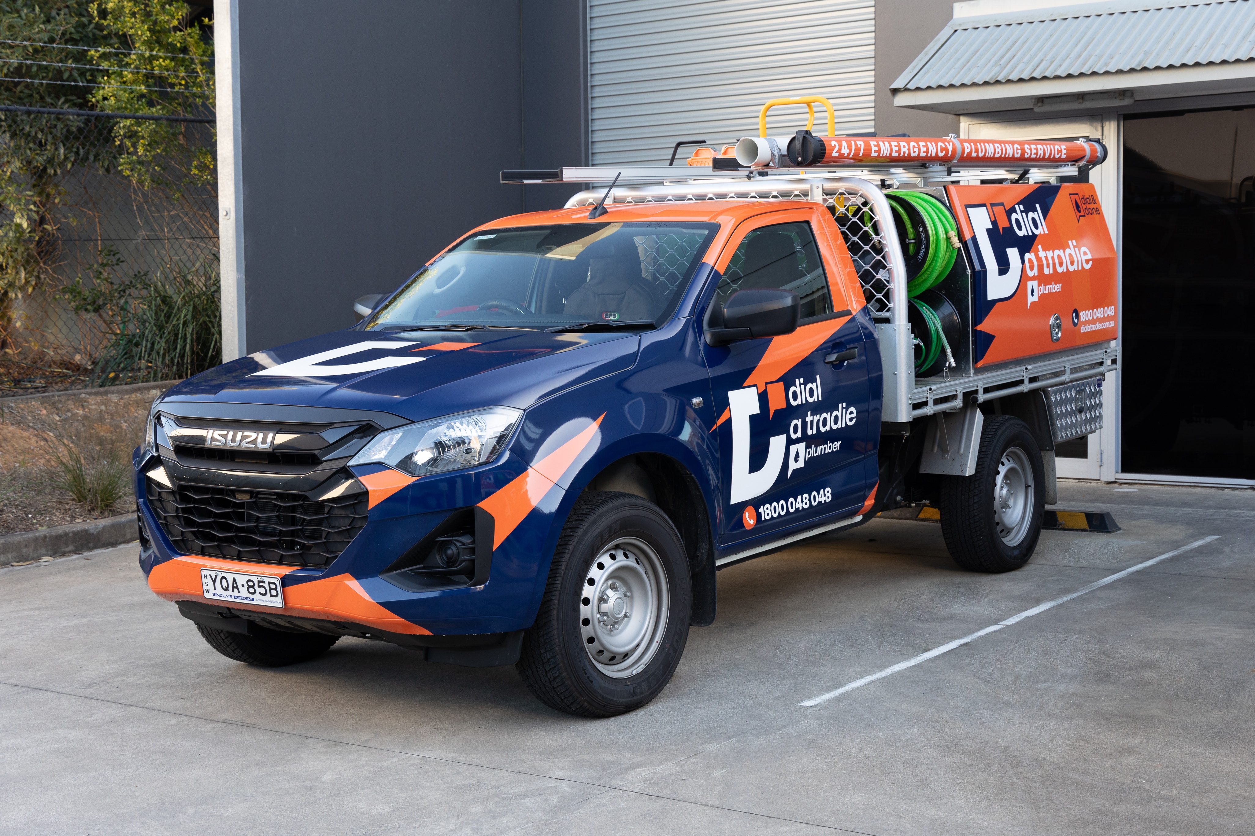 Blocked Drains Central Coast branded service ute ready for dispatch