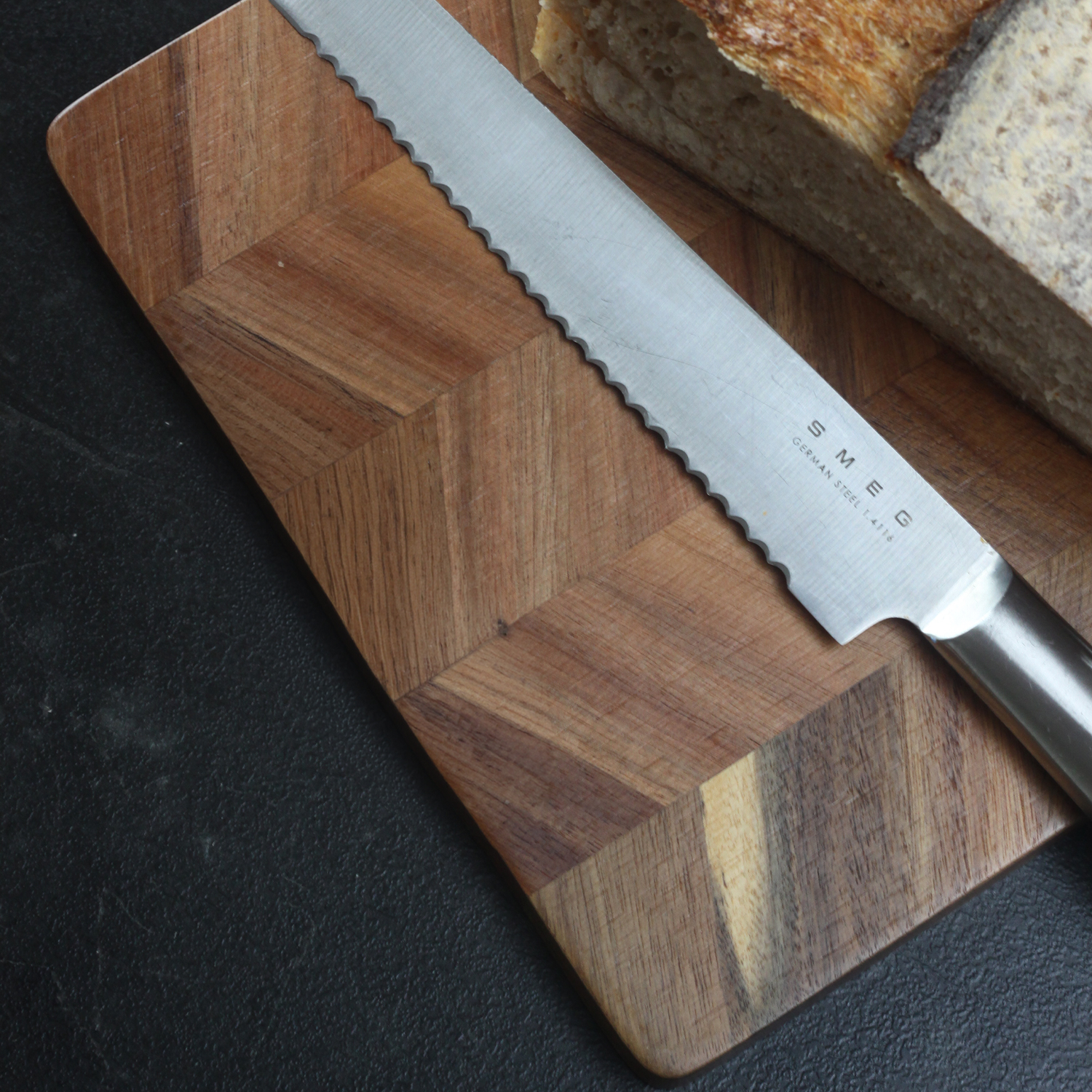 Keepsake Chopping Board in acacia herringbone timber
