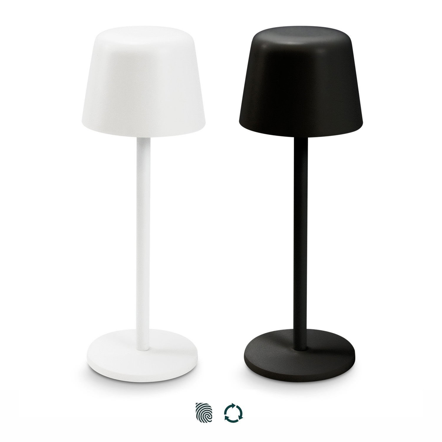 Ember Rechargeable Table Lamp in black and white