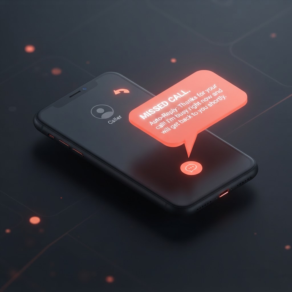 Missed Call Text Back icon illustration