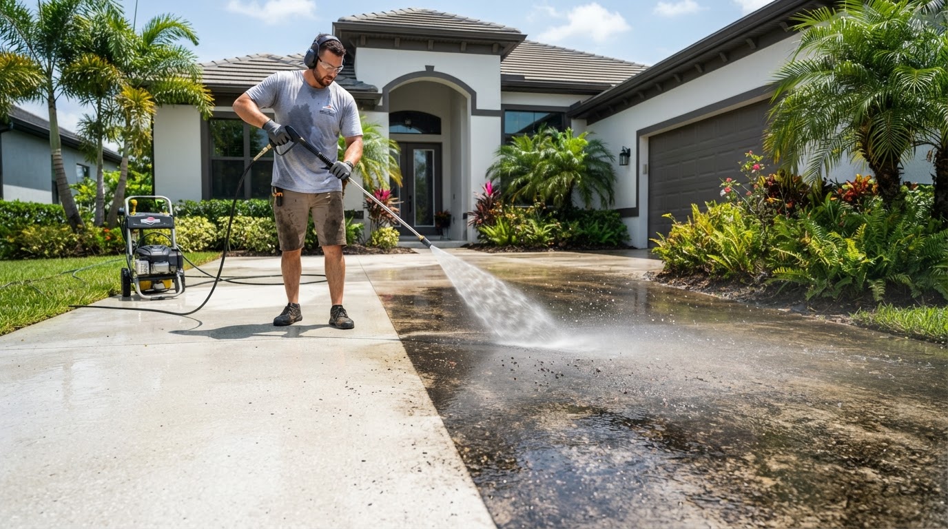 Florida pressure washing surface background