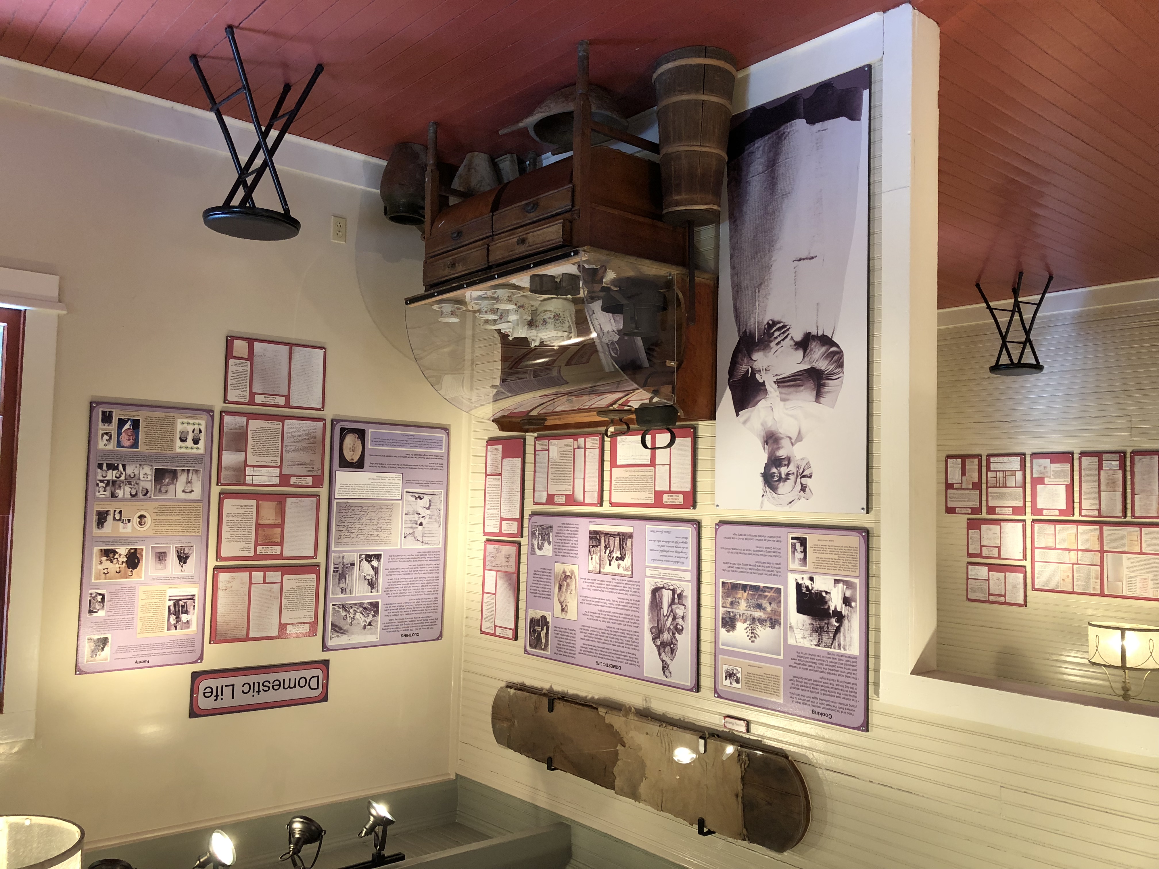 Domestic Life and Cooking historical museum exhibit room with antique furnishings