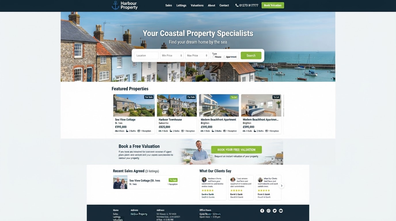 Harbour Property website preview — Property and estate agency