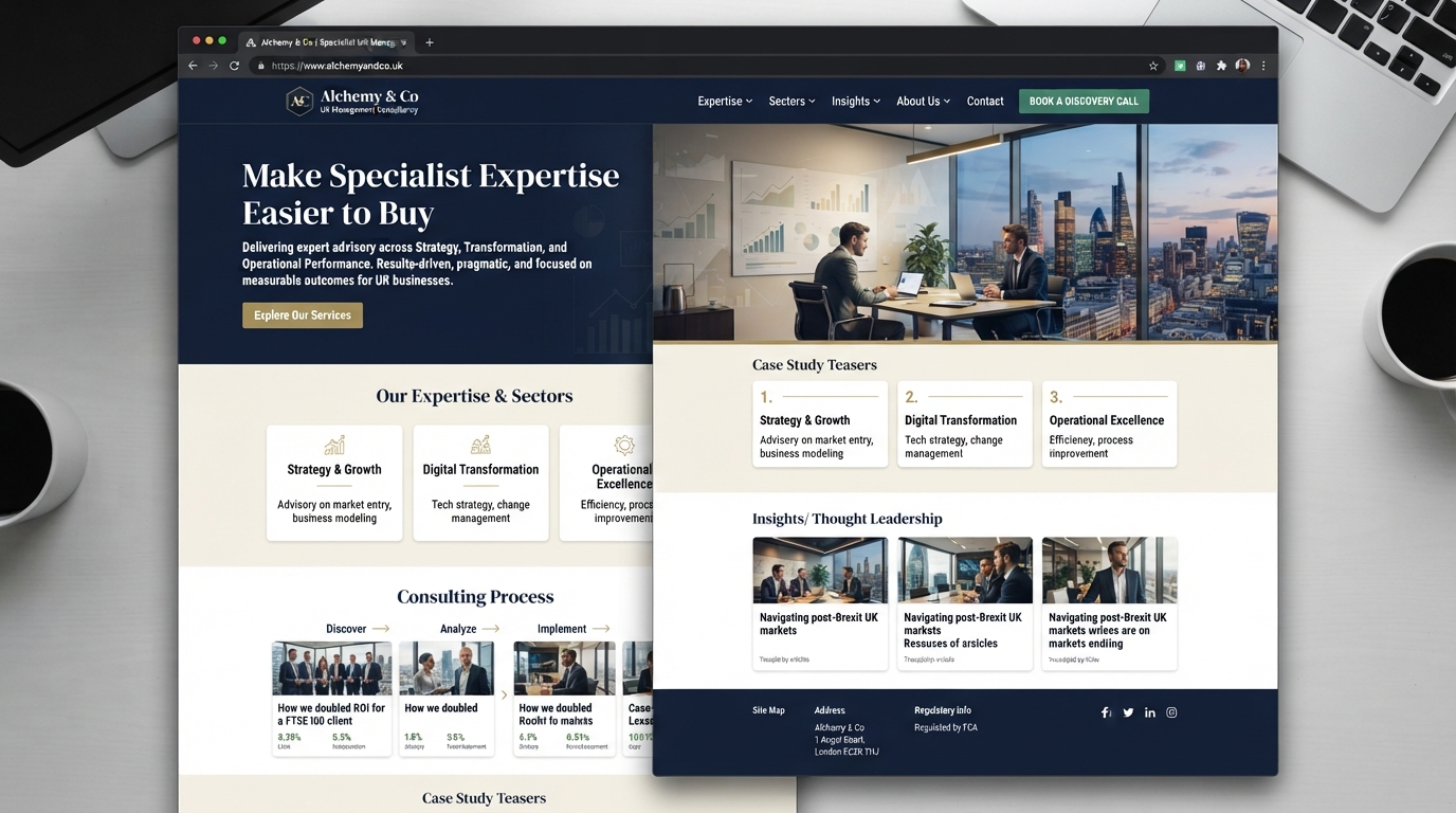 Consultants website preview — SubWeb247 demonstration